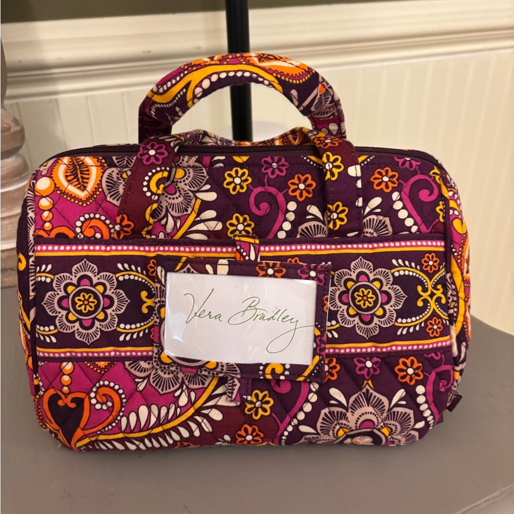 Vera Bradley Floral Cosmetic Bag in Purple and Orange